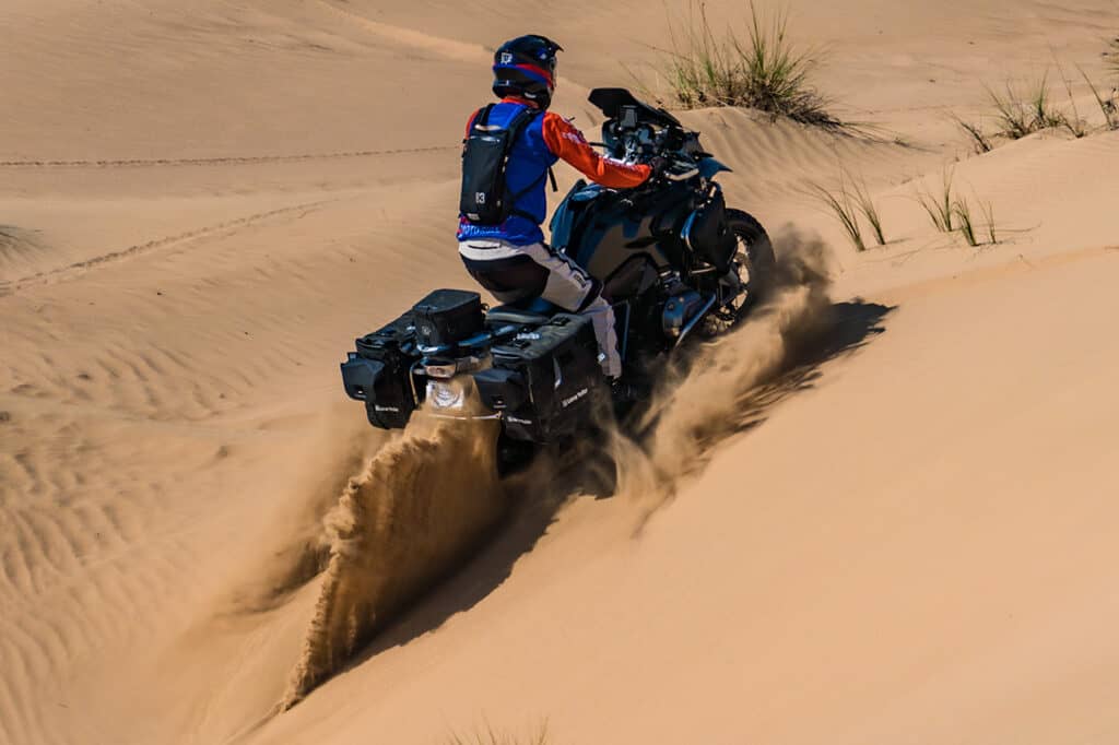 BMW R1200GS ADV motorcycle riding in sand