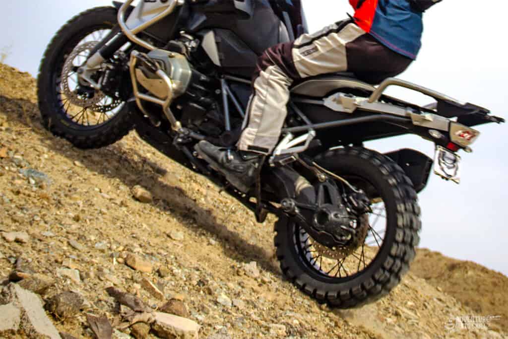 BMW R12200GS motorcycle riding uphill off-road