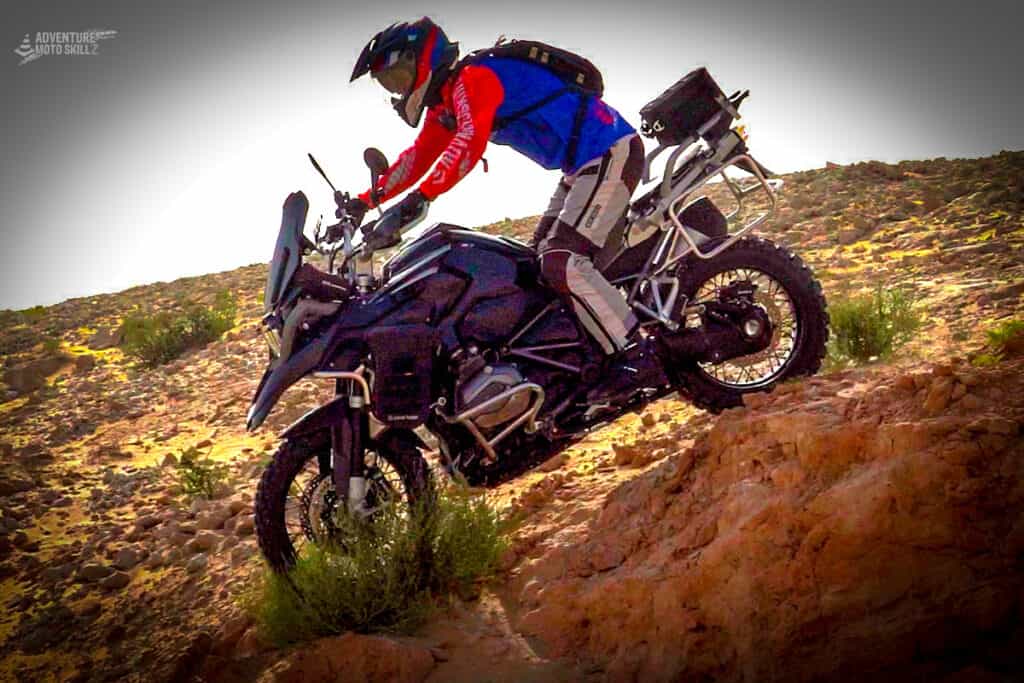 Off-road downhill motorcycle riding