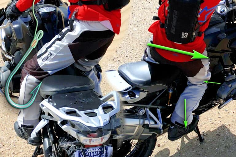 Using Knees and Hips for Improved Off-Road Motorcycle Control