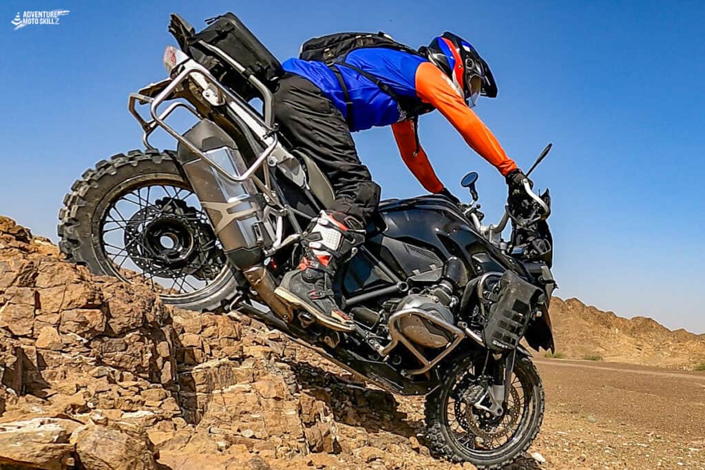 B<W 1200GS traveling downhill off-road